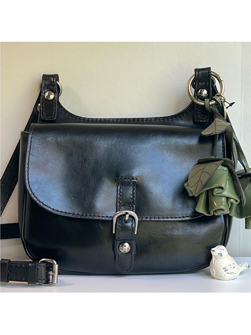 Patricia Nash Claretta Saddle Crossbody Bag In Black New Without Tag 🏷️